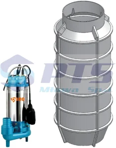 PSI/WQV1 - przepompownia przydomowa z pompą WQV 1,5 kW 1-faz z rozdr.